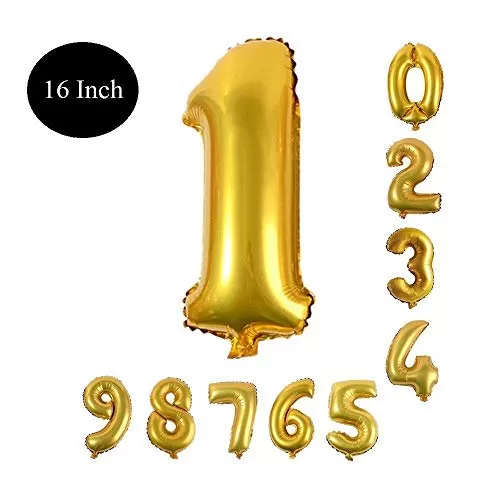 Products Happy Brthday 16th Year Party Balloons Decorations Set(16 Gold Number Foil Balloon+50 Gold & Black Latex Balloon+1 Black Happy Brthday Banner+ 4 Gold Star Foil Balloons), 5 image