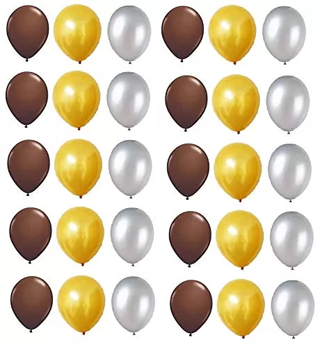Products 10 Inch Metallic Hd Shiny Toy Balloons - Gold Silver Brown for Decoration and Party (20 Pcs), 2 image