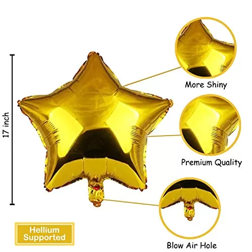 Products Star Foil Balloons (Golden Silver - 10 Pcs) (Size - 18 inches), 3 image