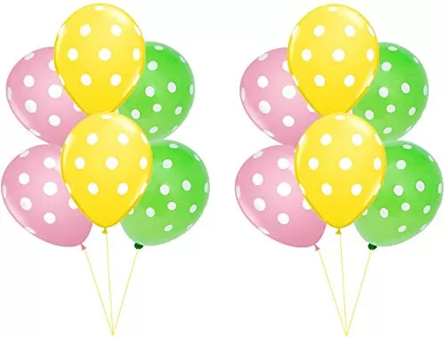 Products Polka Dot Finish Balloons (Pink Green Yellow) Pack of 75, 2 image