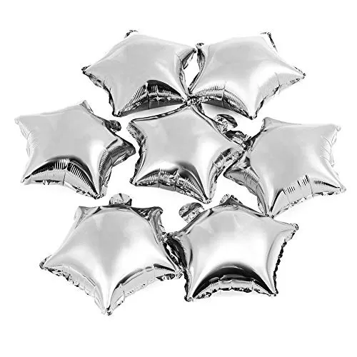 Products Star Foil Balloons Silver Set of 5 Pcs (Size - 10 inches), 5 image