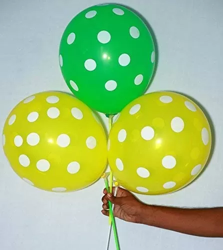 Products Polka Dot Finish Balloons (Green Yellow) Pack of 50, 2 image