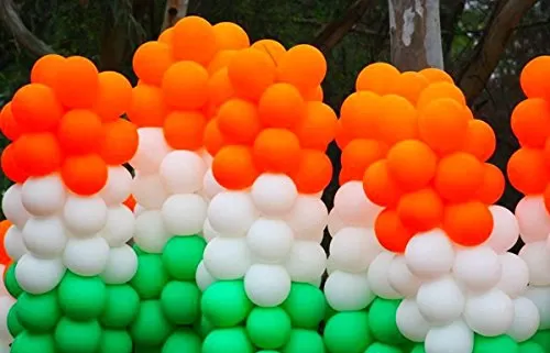 Products Orange White & Green Colour Premium Balloon Special for Independence Day/Republic Day Decoration Tri-Colour Balloon/Tiranga Balloon (Pack of 20), 4 image