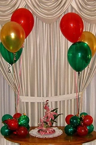 Products 10 Inch Metallic Hd Shiny Toy Balloons - Gold Green Red for Decoration and Party (20 Pcs), 2 image