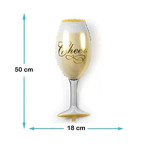 Products Champagne / Wine Bottle & Glass Shaped Big Size Foil Balloons Combo for Brthday Decoration Weddings EngagementBachelors Party Office Party New Year 18-inch (Multicolour), 4 image