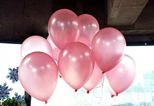 Products HD Metallic Finish Balloons for Brthday / Anniversary Party Decoration ( Silver Pink White ) Pack of 30, 4 image