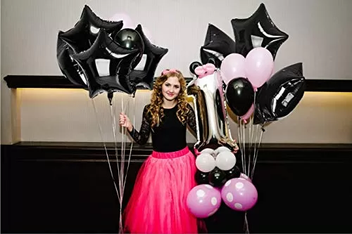 Products Star Foil Balloons Black Set of 5 Pcs (Size - 18 inches), 2 image