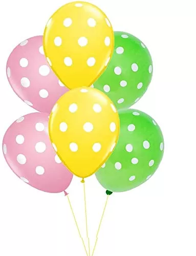 Products Polka Dot Finish Balloons (Pink Green Yellow) Pack of 75, 3 image