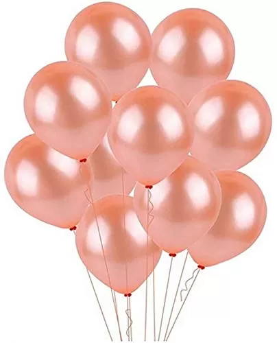 Products 10 Inch Metallic Hd Shiny Toy Balloons - Rose Gold for Decoration and Party (20 Pcs), 3 image