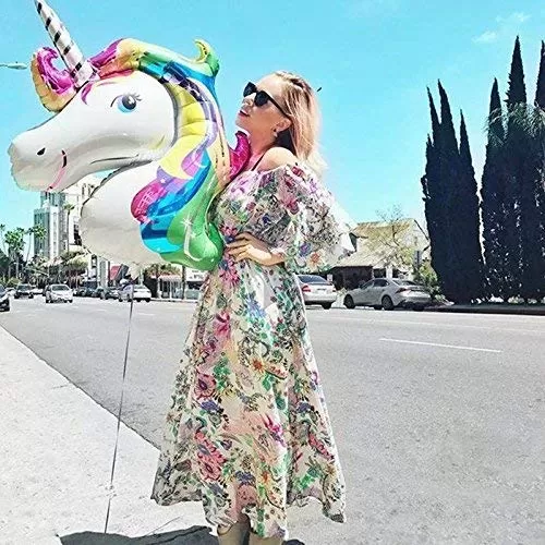 Products Big Size Magical Unicorn Shaped Foil Balloons for Brthday Decorations Small Shower & Theme Party ( 1 pcs Multi Color Big Size ), 2 image