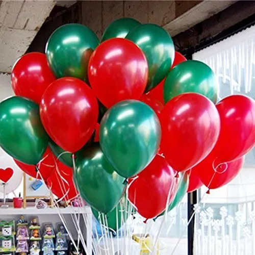 Products Metallic HD Toy Balloons Brthday / Anniversary Balloons Red Green (Pack of 20) (Size - 9 inches), 2 image
