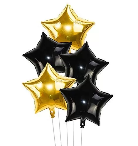 Products Star Foil Balloons (Golden Black - 10 Pcs) (Size - 18 inches), 3 image