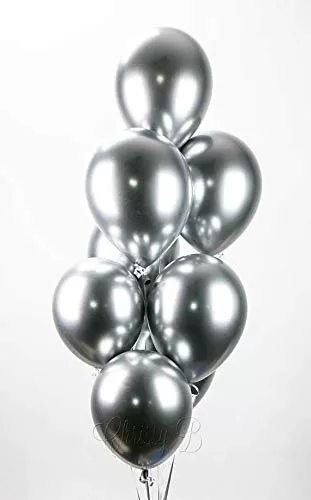 Products Silver Metallic Chrome Balloons for Brthdays Anniversaries Weddings Functions and Party Occassions (Pack of 10 ), 2 image