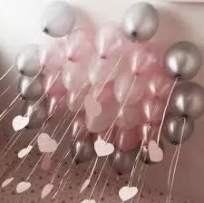 Products HD Metallic Finish Balloons for Brthday / Anniversary Party Decoration ( Pink Silver ) Pack of 25, 2 image