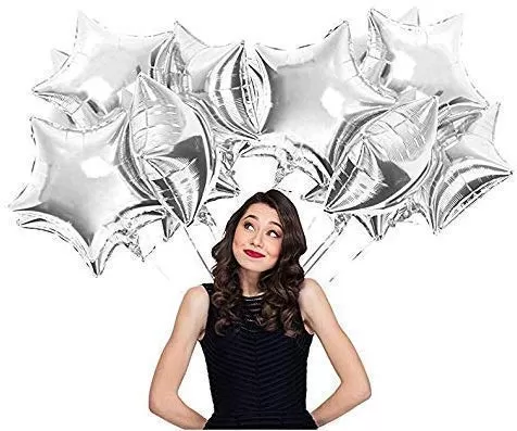 Products Star Foil Balloons Silver Set of 5 Pcs (Size - 18 inches), 2 image