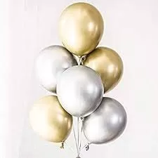 Products Golden Silver Metallic Chrome Balloons for Brthdays Anniversaries Weddings Functions and Party Occassions (Pack of 20 ), 3 image