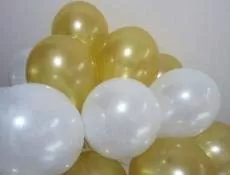 Products 10 Inch Metallic Hd Shiny Toy Balloons - Gold White for Decoration and Party (20 Pcs), 3 image