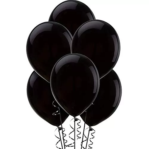 Products Metallic HD Toy Balloons Brthday / Anniversary Balloons Golden Black (Pack of 25) (Size - 9 inches), 5 image