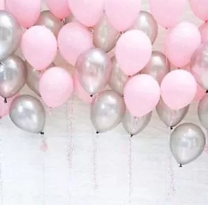 Products HD Metallic Finish Balloons for Brthday / Anniversary Party Decoration ( Pink Silver ) Pack of 30, 4 image