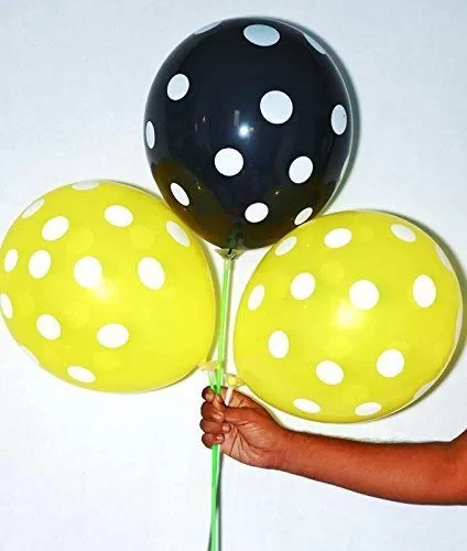 Products Polka Dot Finish Balloons (Black Yellow) Pack of 30, 2 image