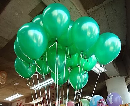 Products 10 Inch Metallic Hd Shiny Toy Balloons - Light Green Dark Green White for Decoration and Party (20 Pcs), 2 image