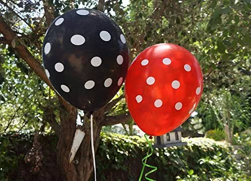 Products Polka Dot Finish Balloons (Black Red) Pack of 25, 5 image