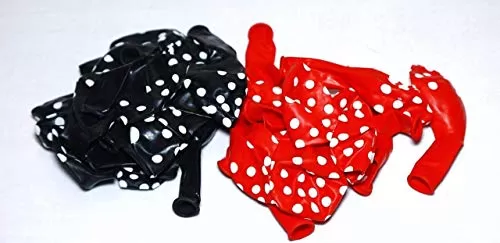 Products Polka Dot Finish Balloons (Black Red) Pack of 25, 3 image