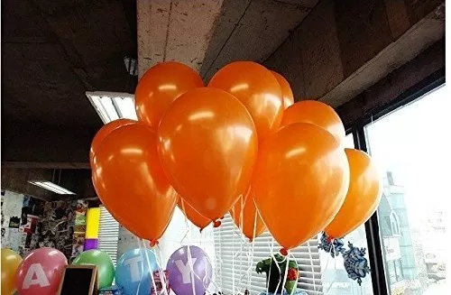 Products Metallic HD Toy Balloons Brthday / Anniversary Balloons Orange (Pack of 25) (Size - 9 inches), 5 image