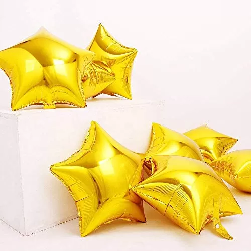 Products 18 inch Air-Filled Star Foil Balloons for Brthday | Anniversary | Wedding Party Decoration (Gold - 2 Pcs Silver - 2 Pcs), 2 image