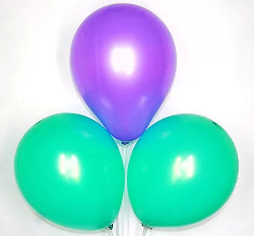 Products 10 Inch Metallic Hd Shiny Toy Balloons - Purple Green for Decoration and Party (20 Pcs), 2 image