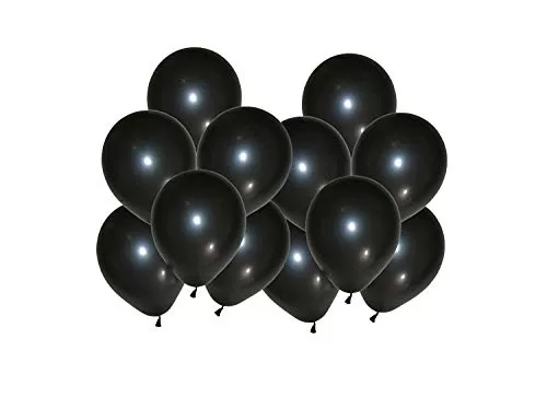 Products 10 Inch Metallic Hd Shiny Toy Balloons - Black Orange for Decoration and Party (20 Pcs), 3 image