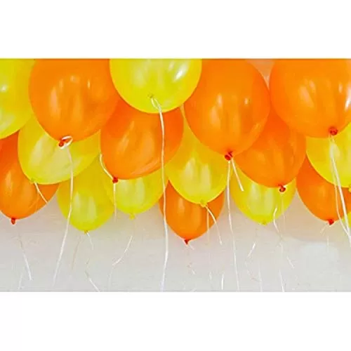 Products 10 Inch Metallic Hd Shiny Toy Balloons - Orange Yellow for Decoration and Party (20 Pcs), 3 image
