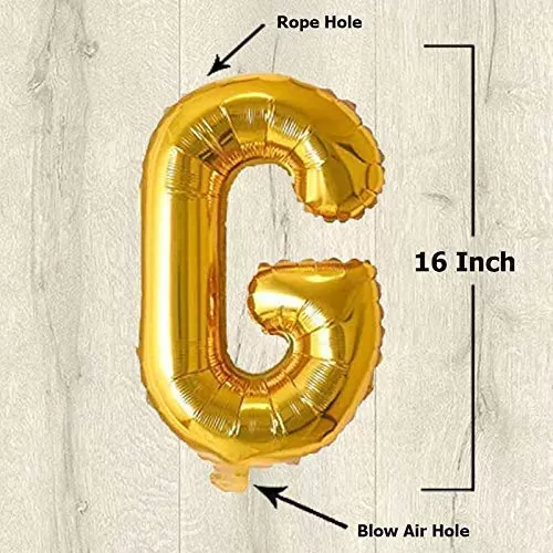 Products Golden Foil Toy Balloon 16" Inch Letter Alphabets (Golden-G Shape), 2 image