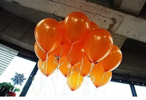 Products 10 Inch Metallic Hd Shiny Toy Balloons - Orange for Decoration and Party (20 Pcs), 2 image