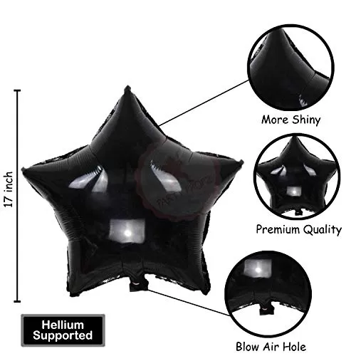 Products Star Foil Balloons (Black Silver - 10 Pcs) (Size - 18 inches), 2 image