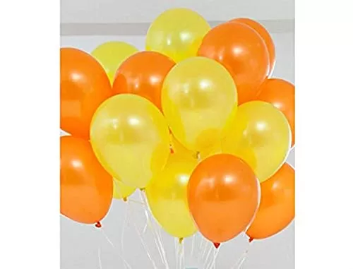 Products 10 Inch Metallic Hd Shiny Toy Balloons - Orange Yellow for Decoration and Party (20 Pcs), 4 image