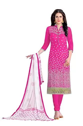 DnVeens Women's Cotton Heavy Embroidery Unstitched Salwar Suit Dress Material