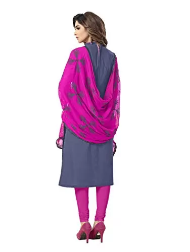 DnVeens Cotton Slub Salwar Kameez Dress Material for Womens (DHADAK4012 Purple Grey Unstitched), 2 image