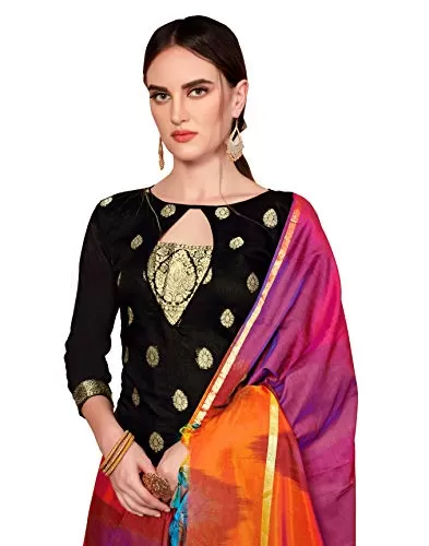 DnVeens Banarasi Jacquard Unstitched Salwar Suit Dress Material for Womens, 2 image