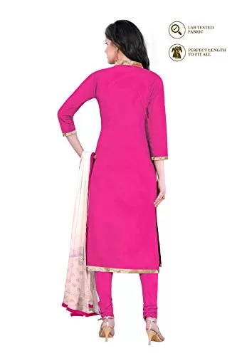 DnVeens Women's Cotton Heavy Embroidery Unstitched Salwar Suit Dress Material, 2 image