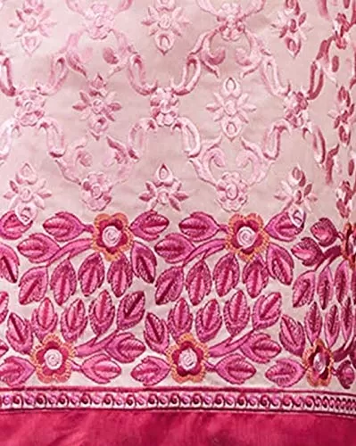 DnVeens Women Chanderi Embroidery Unstitched Salwar Kameez Dress Material (SAHIDA09 Pink Unstitched), 2 image