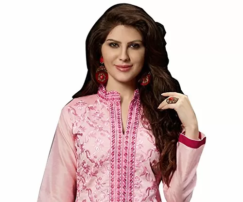 DnVeens Women Chanderi Embroidery Unstitched Salwar Kameez Dress Material (SAHIDA09 Pink Unstitched), 3 image