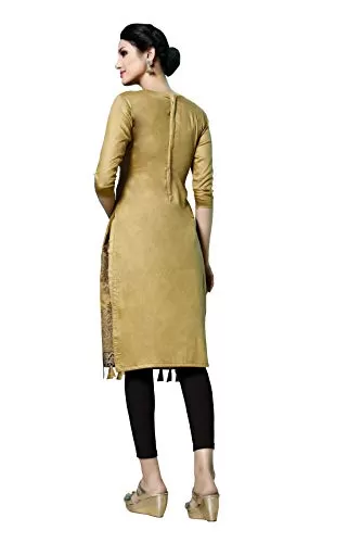 DnVeens Women's Brown Cotton Embroidered Fancy Salwar Suit Dress Material (MDLAADO7209 Free Size), 2 image
