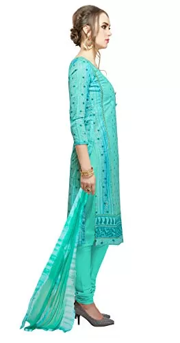 DnVeens Women's Pure Cotton Unstitched Embroidery Dress Material (MDAAMIRA1806; Rama; Free Size), 4 image