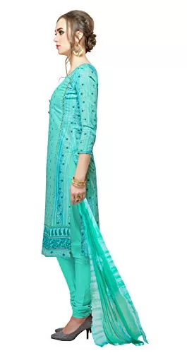DnVeens Women's Pure Cotton Unstitched Embroidery Dress Material (MDAAMIRA1806; Rama; Free Size), 3 image