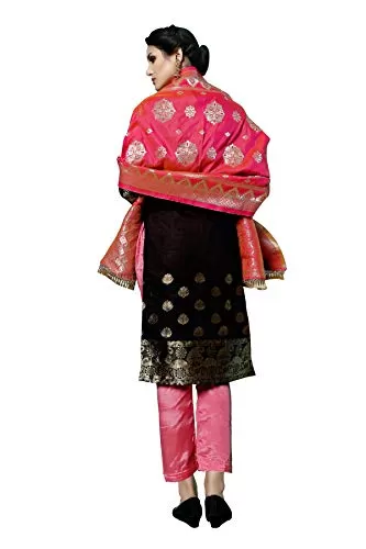 DnVeens Women's Black Cotton Embroidered Fancy Salwar Suit Dress Material (MDLAADO7204 Free Size), 2 image