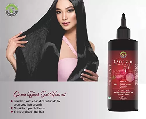 Onion Black Seed Oil - 250 ml (Onion Hair oil) | Onion Oil for Hair Growth & Hair Fall Control l Supports long lustrous & shiny hair I No Synthetic Fragrance | No Preservative., 5 image