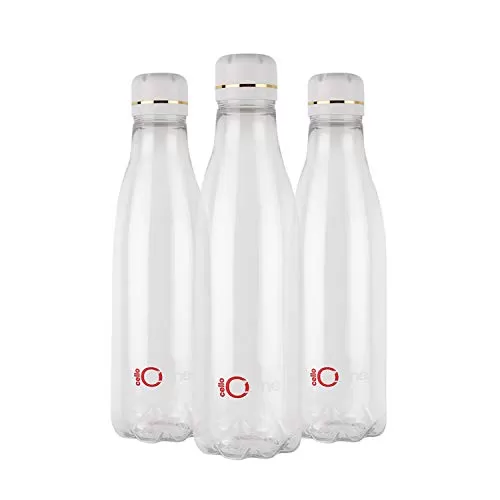 Cello Ozone Plastic Water Bottle 1000ml Set of 3 Clear