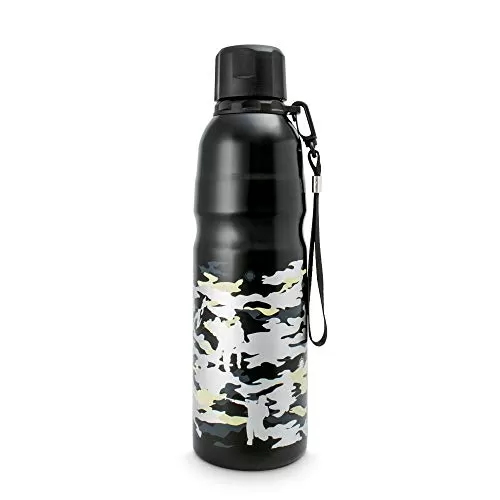 Freelance Commando Vacuum Insulated Stainless Steel Flask Water Beverage Travel Bottle 750 ml Black (1 Year Warranty)