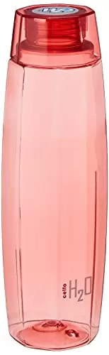 Cello Octa Premium Edition Safe Plastic Water Bottle 1 Litre Set of 6 Red